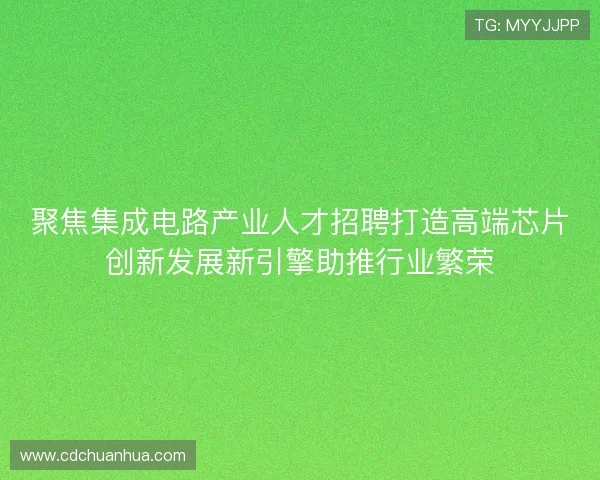 聚焦集成电路产业人才招聘打造高端芯片创新发展新引擎助推行业繁荣